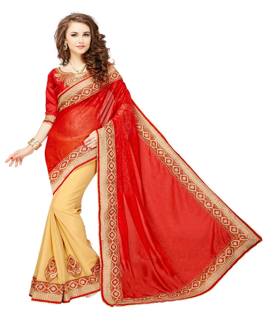 Vn Art Red Color Art Silk Printed Saree...