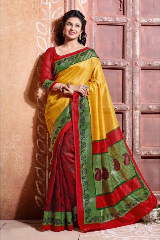 ishita red-yellow-green design