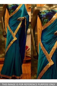 Bollywood Designer Party Wear Bridal Blue Color Pape